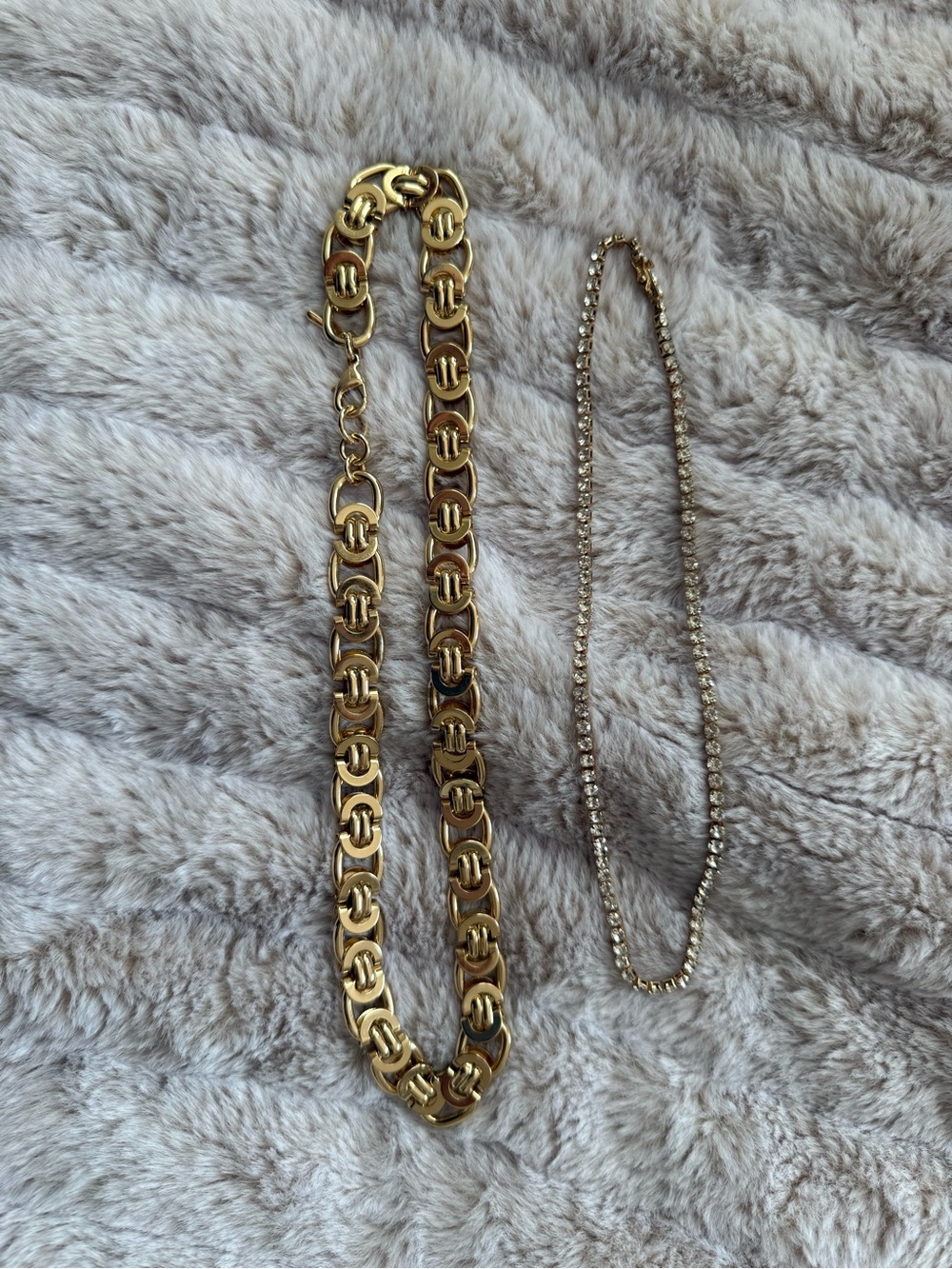 Gold Link Chain Necklace - Women's Fashion Jewelry Set